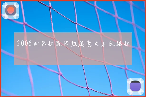 2006世界杯冠军归属意大利队捧杯